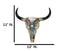 Southwestern Buffalo Cow Skull With Turquoise Silver Face Jewelry Wall Decor