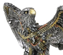 Large Geared Clockwork Steampunk Nano Cyborg Eagle with Open Wings Figurine