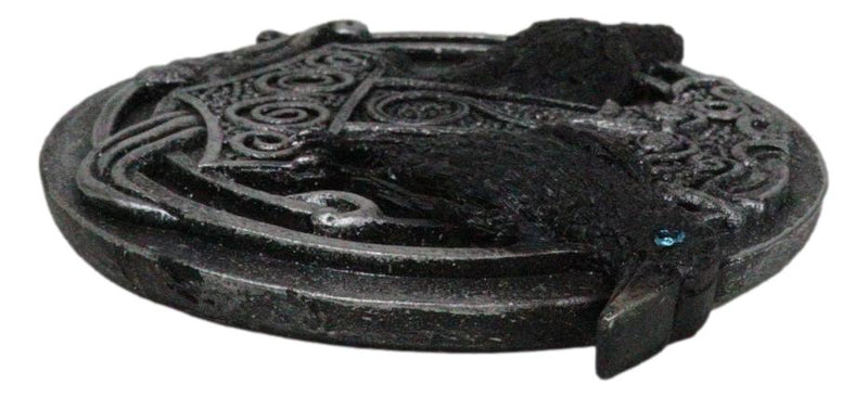 Norse Viking Knotwork Thor Hammer Mjolnir With Black Ravens Incense Burner