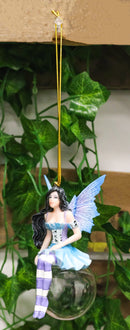 Aquamarine Flora Bubble Rider Fairy Ornament Amy Brown Holiday Collection Accent