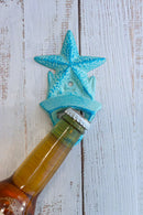 Cast Iron Rustic Beach Blue Nautical Marine Sea Star Starfish Wall Bottle Opener