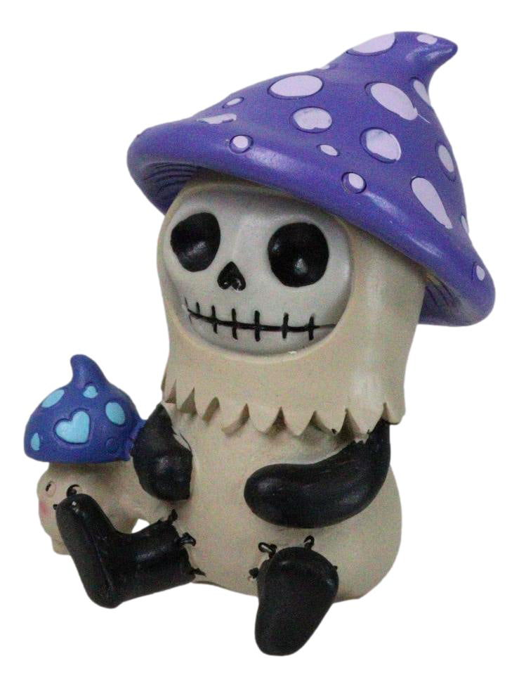 Furry Bones Whimsical Purple Kinoko Mushroom Skeleton Decor Figurine Furrybones