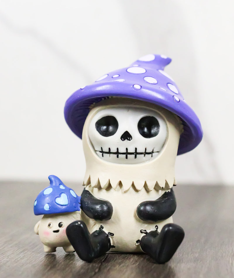 Furry Bones Whimsical Purple Kinoko Mushroom Skeleton Decor Figurine Furrybones