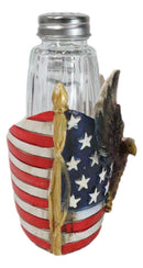 Patriotic Star Spangled Banner US Flag Bald Eagle Salt And Pepper Shakers Holder