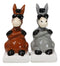 Ceramic Brown And Gray Jackass Donkeys With Cool Shades Salt Pepper Shakers