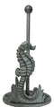 Cast Iron Marine Seahorse With Scroll Pattern Base Kitchen Paper Towel Holder