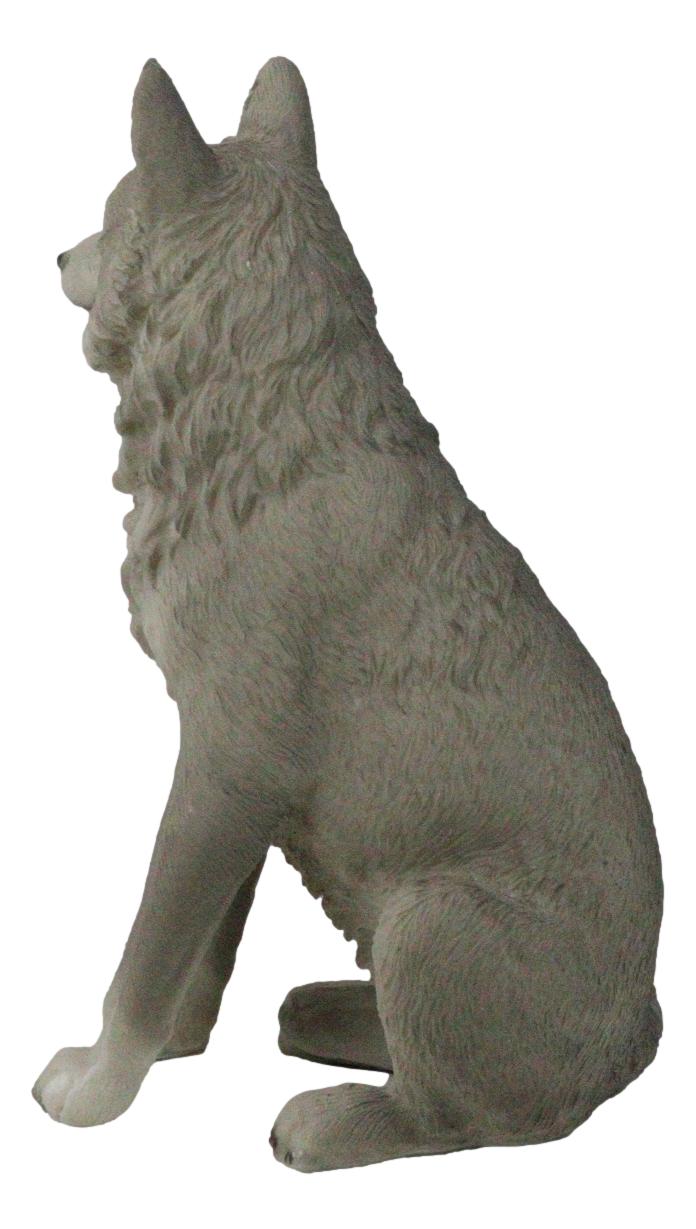 Cries Of The Night Sitting Alpha Grey Direwolf Wolf Home Decor Figurine 6"H