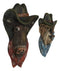 Set of 2 Western Cowboy Bulldog Dog and Bull Cow Hats and Scarves Wall Plaques