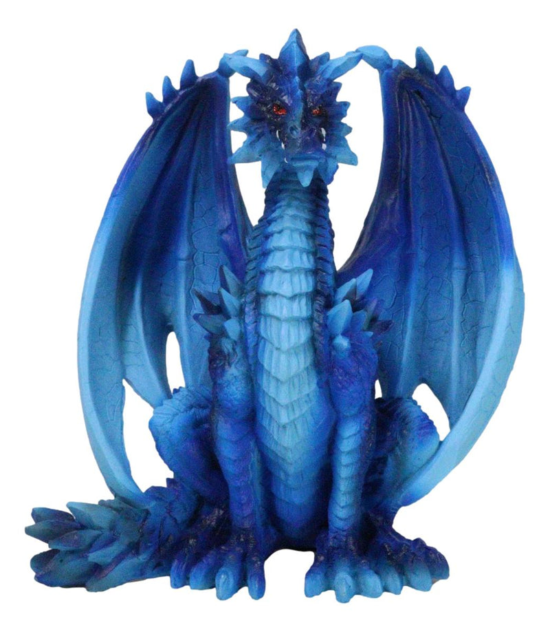 Ancient Guardian Blue Water Elemental and Ice Frozen Azure Dragon Figurine