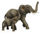 Jungle Stroll Safari Savanna Elephant Father And Calf Walking Alongside Figurine