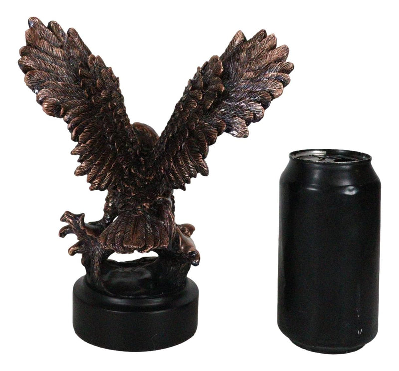 Wings Of Glory Bald Eagle Perching On Tree Bronzed Resin Figurine With Base