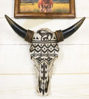 Tribal Tattoo Wildlife Deer and Fishes Abstract Cow Skull Wall Decor Plaque