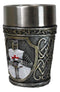 Pack of 4 White Cloak Medieval Templar Crusader Knight Shot Glasses Set of 4