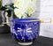 Auspicious Blue Tombo Dragonfly Ceramic Donburi Ramen Bowl With Chopsticks Set