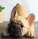 Realistic Lifelike Crouching French Bulldog Frenchie Puppy Figurine Decor