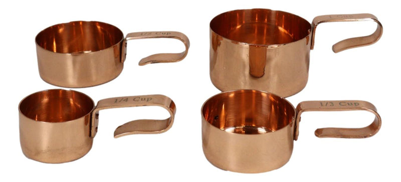 Pack Of 4 Boutique Chic Stainless Steel Copper Plated Stackable Measuring Cups