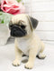 Realistic Lifelike Adorable Sitting Pug Dog Puppy Home Decor Figurine Pet Pal