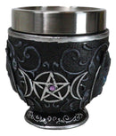 Wicca Witchcraft Pentagram Black Feline Cat With Triple Moon Tea Cup Mug