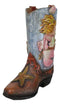 Rustic Western Mermaid Starfish And Sea Turtle Cowgirl Boot Utensils Flower Vase