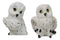 Set Of 12 Wisdom Of The Tundra Forest Arctic Snow White Owls Mini Figurines