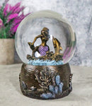 Marine Ocean Atlantis Goddess Mermaid Playing With Dolphin Water Globe Figurine