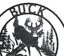 24"Dia Rustic Western Buck Country Mountains Pine Forest Metal Wall Circle Sign