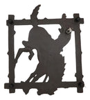 Cast Iron Western Rustic Rodeo Cowboy On Bucking Horse Decorative Table Trivet