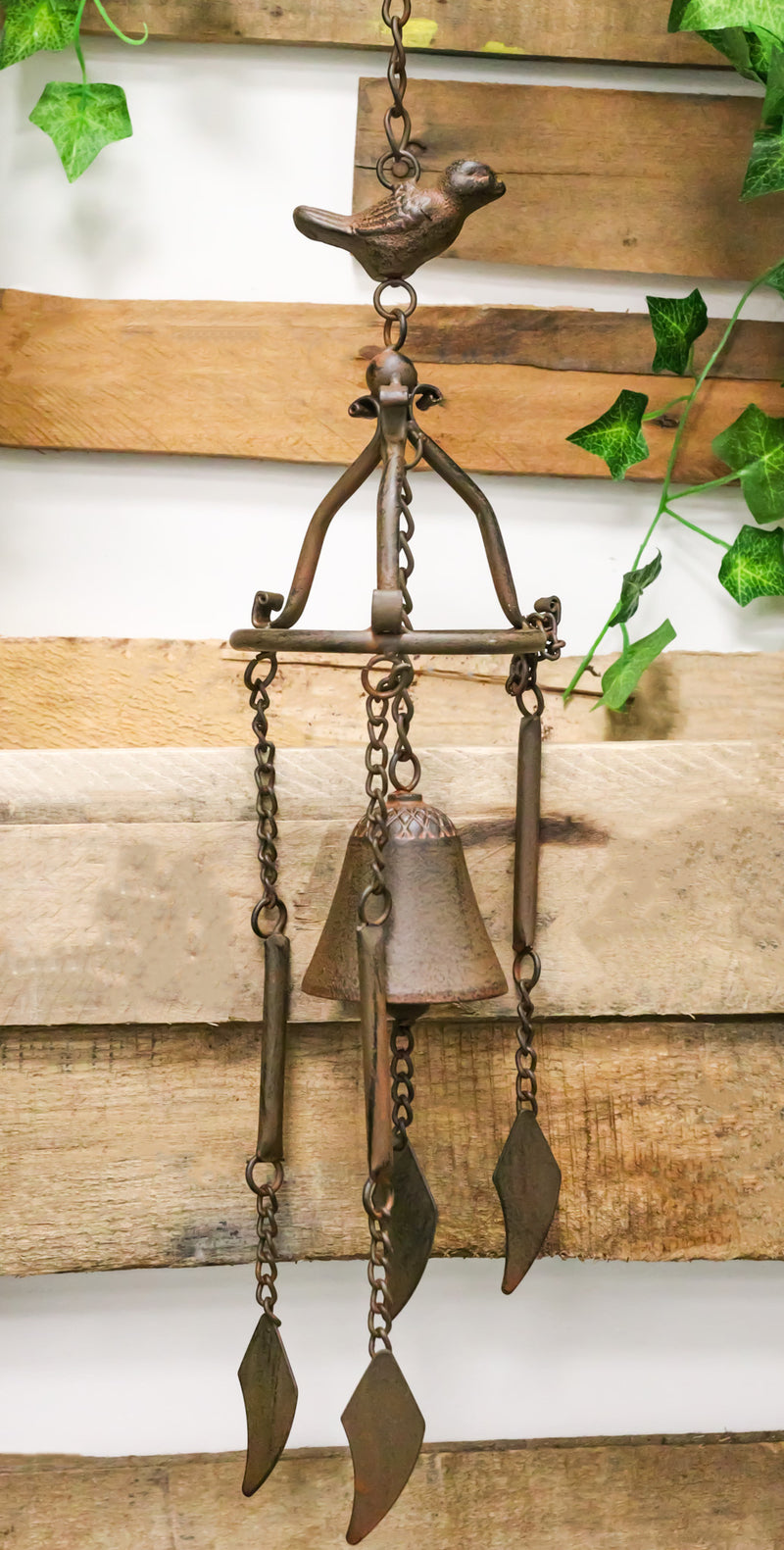 Cast Iron Rustic Country Morning Bird Relaxing Wind Chime Bell Decor Ornament