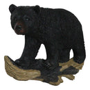 Large Rustic Western Wildlife Black Bear On Tree Branch Wall Sculpture 21"L