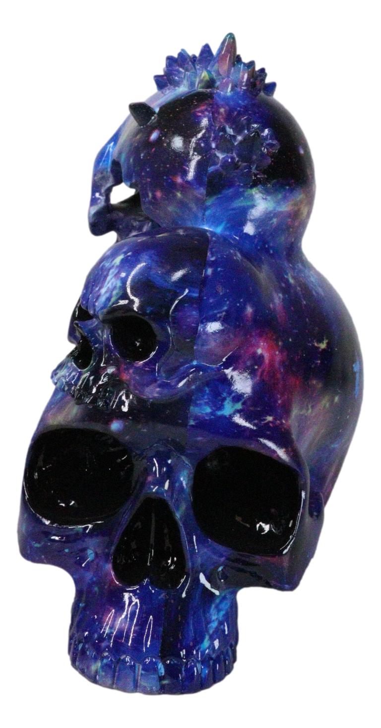 Blue Gothic 3 Ghastly Skulls LED Death Mountain Cavern Backflow Incense Burner