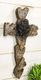 Rustic Amazing Grace Strength Faith Blooming Roses Faux Wood Hearts Wall Cross