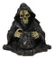 Grim Reaper Skeleton Wizard Chanting Spells Backflow Incense Cone Burner Statue