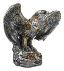 Large Geared Clockwork Steampunk Nano Cyborg Eagle with Open Wings Figurine