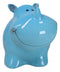 Whimsical Pastel Blue Pachyderm Rhino Money Coin Savings Piggy Bank Figurine