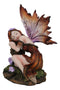 Sleeping Autumn Fall Pumpkin Orange Girl Fae Fairy In Enchanted Garden Figurine