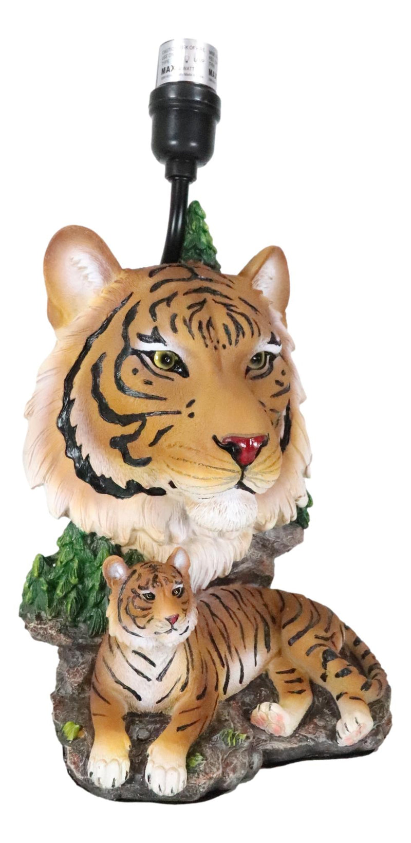 Royal Bengal Tiger Jungle Predator Desktop Table Lamp Statue Decor With Shade