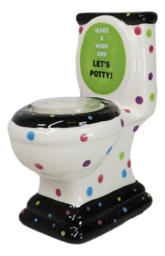 Happy Birthday Make A Wish And Let's Potty! Ceramic Tea Light Candle Holder