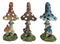 Colorful Fae Magical Toadstool Mushrooms With Baby Shroom Figurine Set Of 3