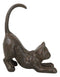 Cast Iron Crouching Feline Kitten Cat With Pointed Tail Ring Holder Figurine