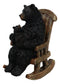 Rustic Forest Mama Black Bear With Sleeping Cub On Rocking Chair Figurine