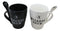 Set Of 2 Wicca Moons Black Witches And White Wizards Brew Cup Mugs And Spoons