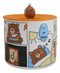 Whimsical Brown Bear Cub With Leave Diary Cartoon Ceramic Mug With Silicone Lid