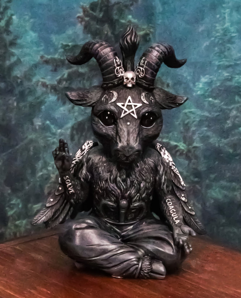 Cultic Fiends Winged Baphomet Sabbatic Goat Triple Moon Pentagram Figurine