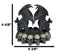 Gothic Cathedric Twin Bats On Graveyard of Skulls Candle Or Wine Bottle Holder