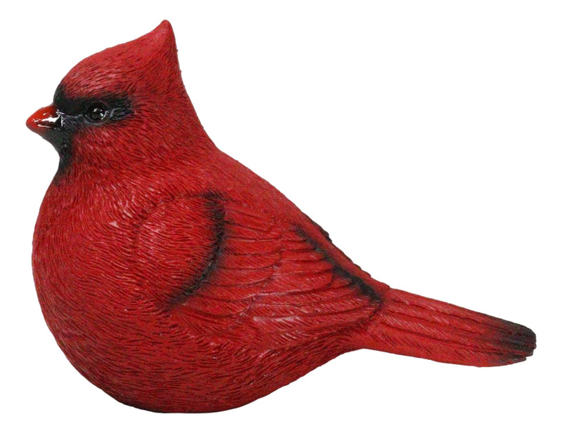 Faux Taxidermy Realistic Northern Male Red Cardinal Bird On Perch Figurine