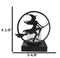 Wicca Grand High Witch Riding On Broomstick Coated Metal Votive Candle Holder