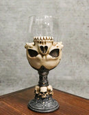 Death Inverted Half Skull Graveyard Labyrinth Skeleton Wine Goblet Glass Chalice