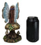 Queen Tribal Fairy Holding Dragon Hatchling By Mushroom Forest Stool Figurine