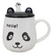Hello Panda Bear Ceramic Coffee Mug Cup With Spoon And Perky Ears Lid 14oz