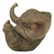 Whimsical Safari Savanna Baby Calf Elephant Cradling On Its Back Figurine